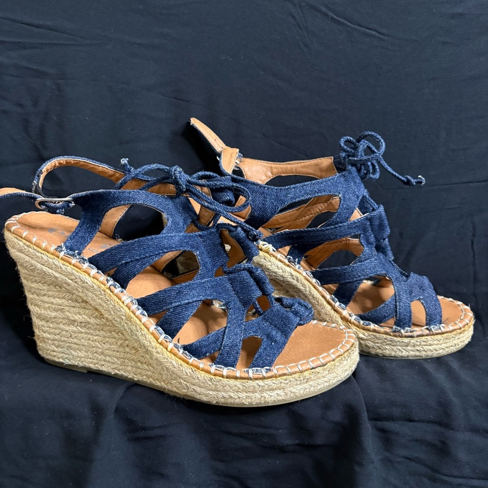 Rue 21 Etc. Wedge Ankle Strap Espadrille Platform Sandals - Size 7-8